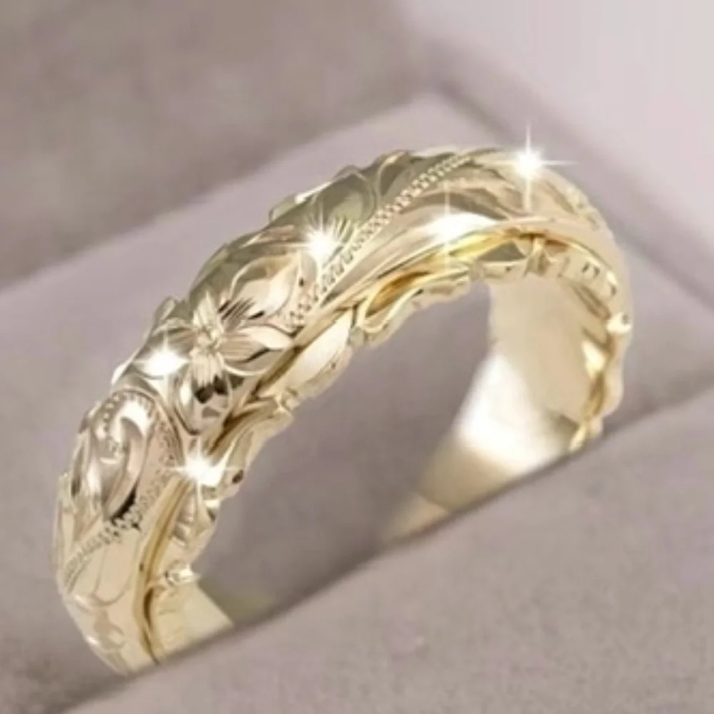 NWT! Beautiful 18 kt Gold Plated Band Wedding Floral 9